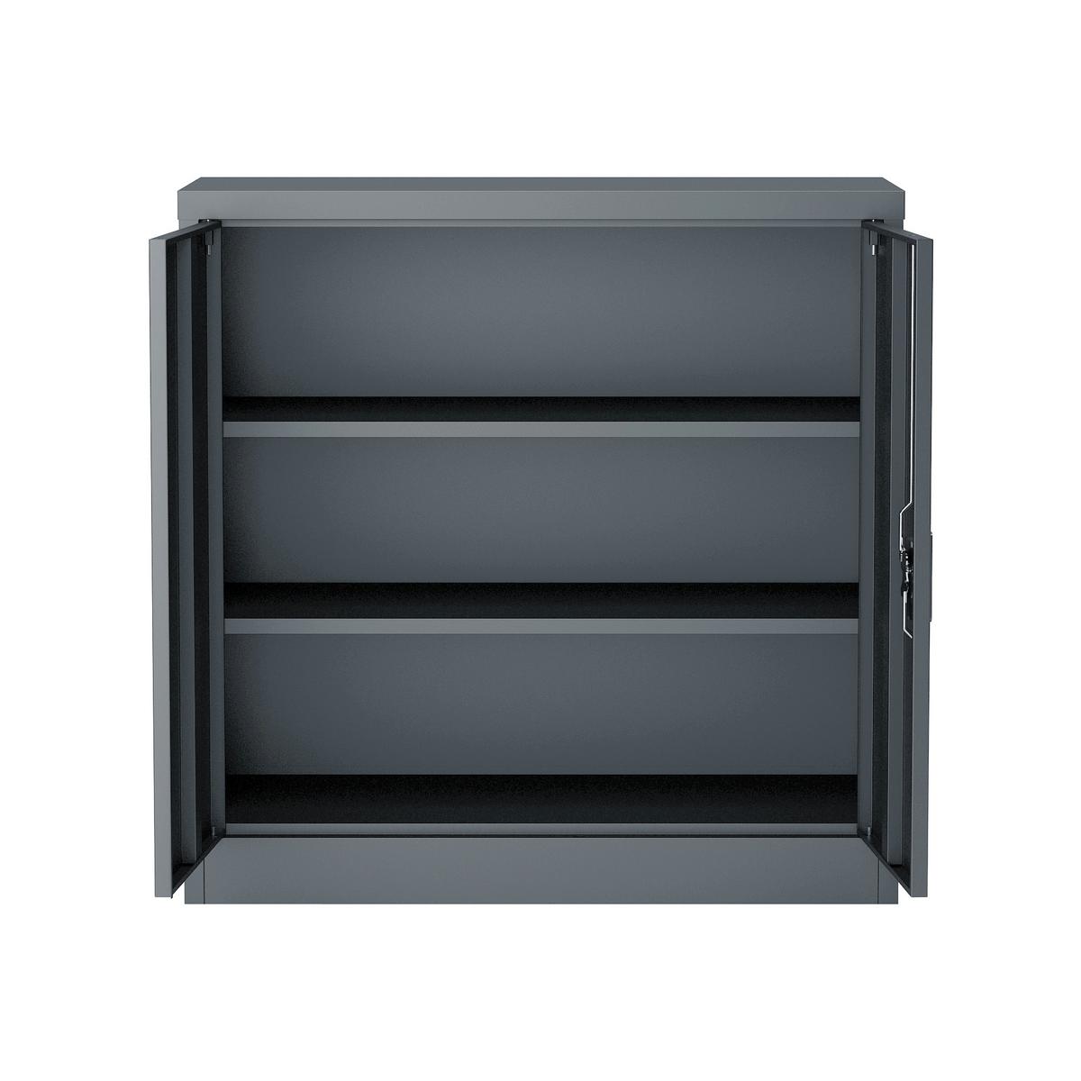 AKTENSCHRANK Molise - Dunkelgrau, Metall (90/90/40cm) - [en.casa]