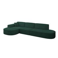 ECKSOFA Ottomane Links MARI-L2 - 328x171x79 cm Grün Velours - Schwarz/Grün, Holzwerkstoff/Kunststoff (328/171cm) - ALTDECOR
