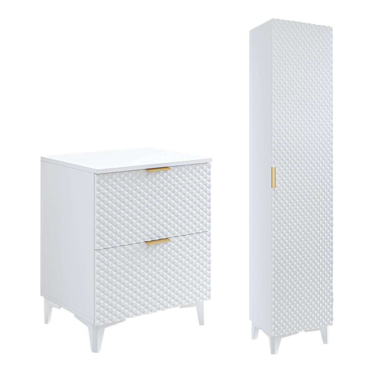 WASCHTISCHUNTERSCHRANK 60.4cm Cléa 2er-Set Weiß - Weiß, Holzwerkstoff (60.4/62.6/48.5cm) - Petits-meubles