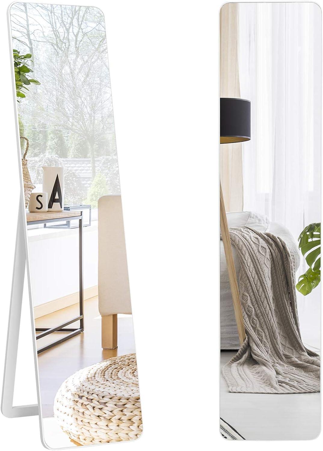 GANZKÖRPERSPIEGEL Weiß - Weiß, Glas (45/160/37cm) - COSTWAY