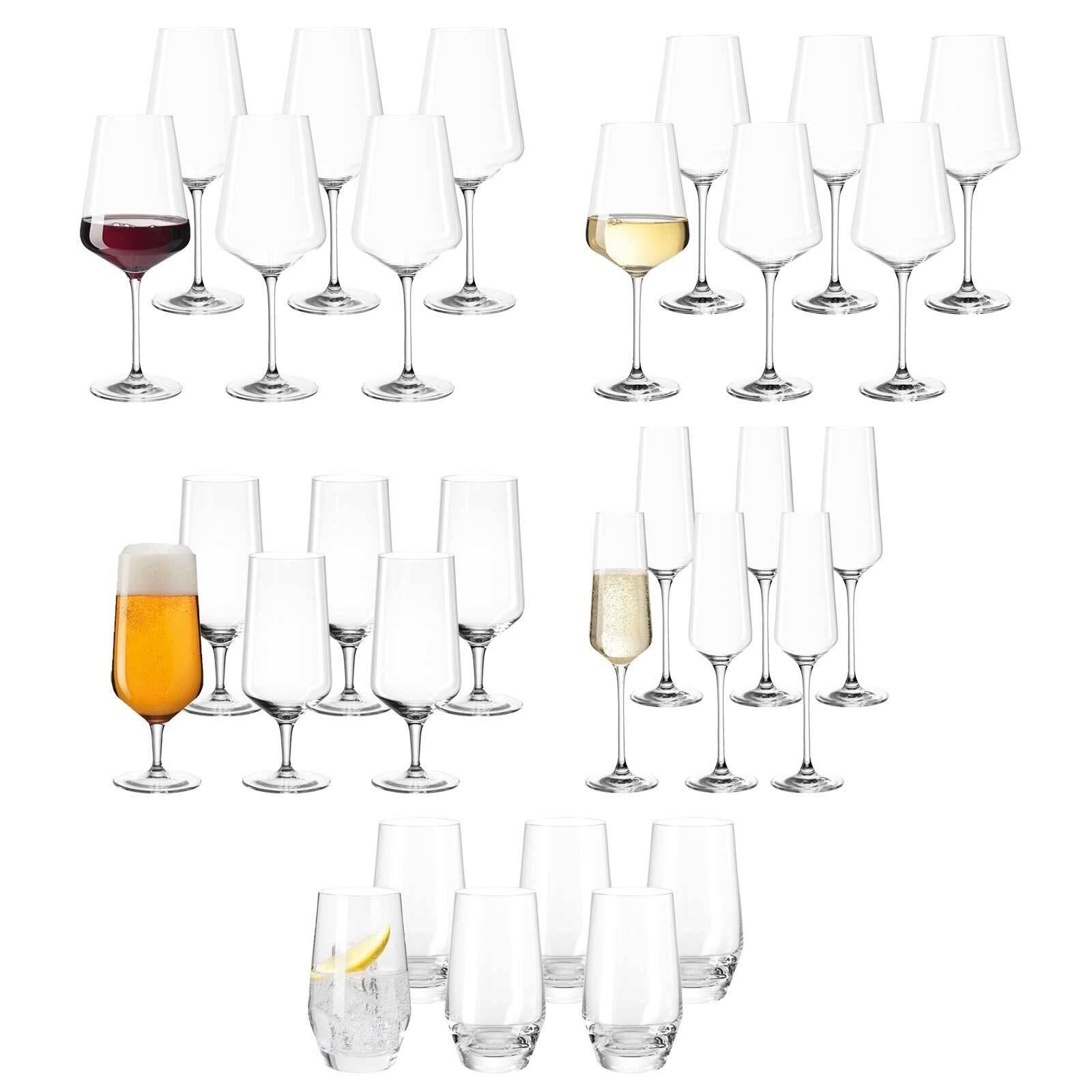 GLÄSERSET BIER, SEKT, WEIN Puccini transparent 30-tlg. - Transparent, Glas - Leonardo Living
