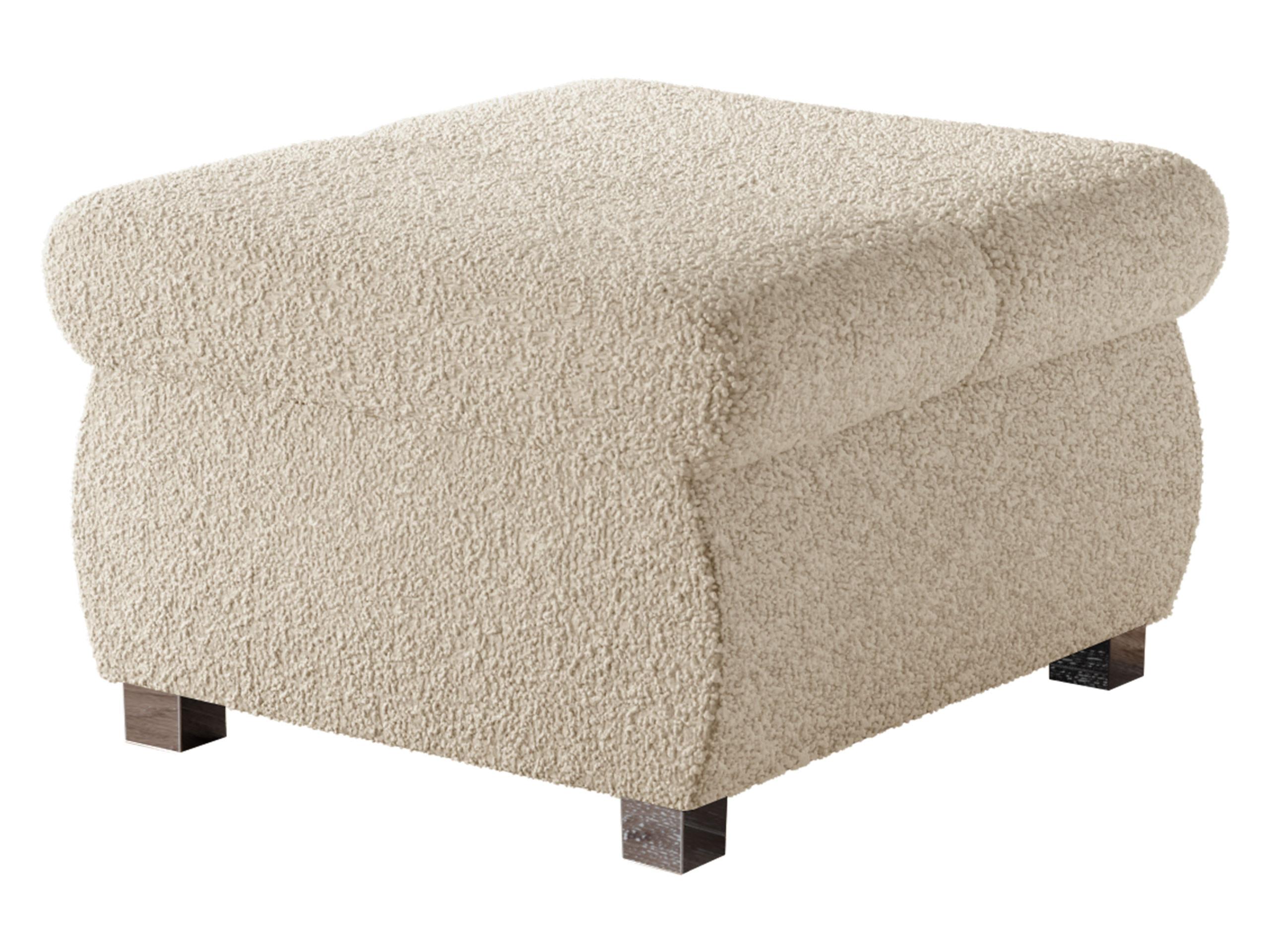 POLSTERHOCKER Bangkok Klein - Silberfarben/Creme, Holz/Kunststoff (60/39/60cm) - MIRJAN24