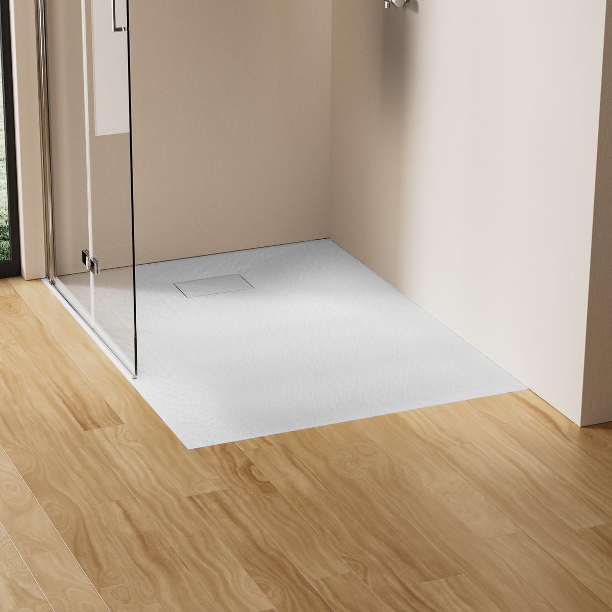 DUSCHWANNE mit rutschhemmender Oberfläche 120/90 cm, Weiß - Weiß, Kunststoff (120/2.6/90cm) - EMKE