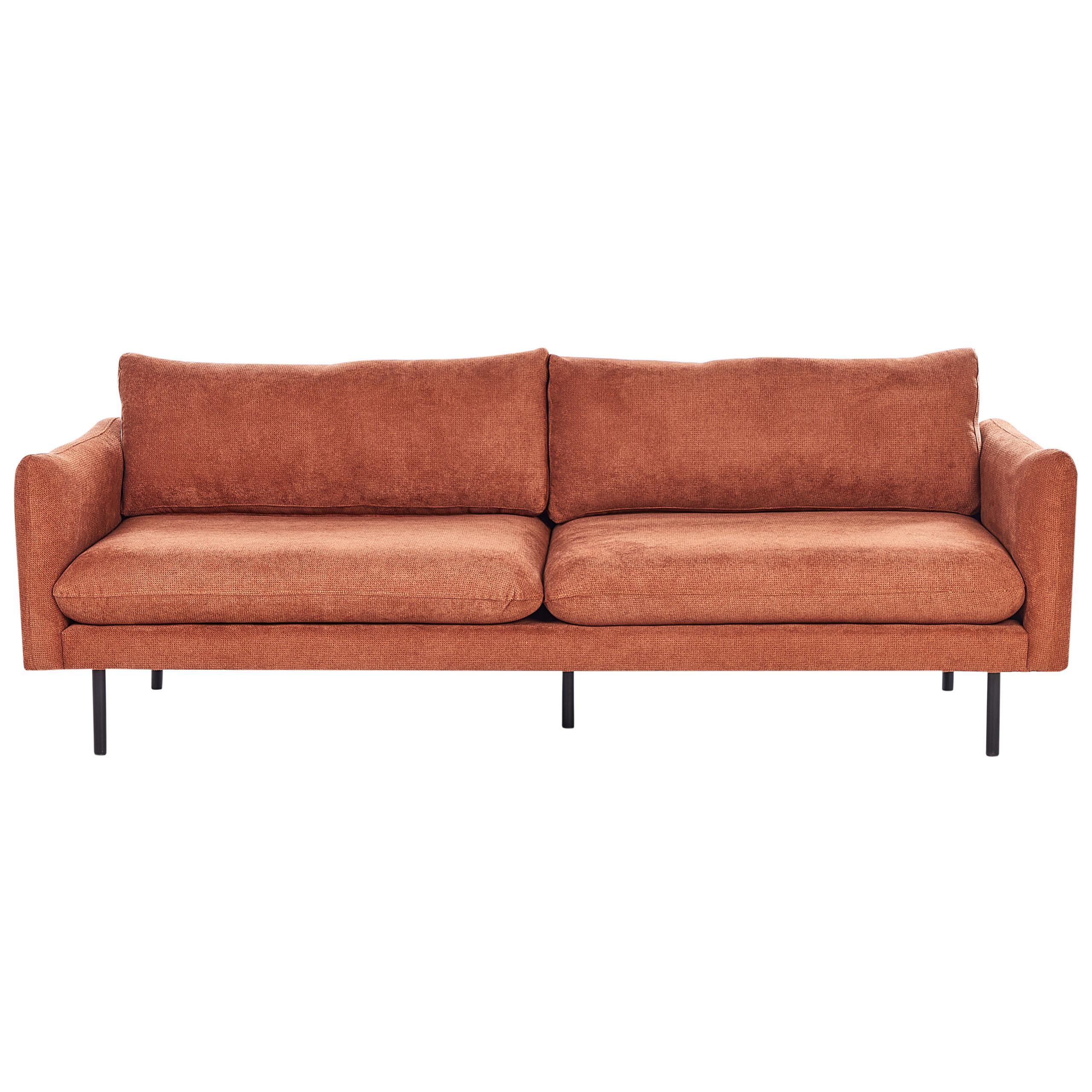 3-SITZER-SOFA Chenillegewebe Goldbraun Vinterbro - Goldfarben, Textil (220/86/84cm) - Beliani