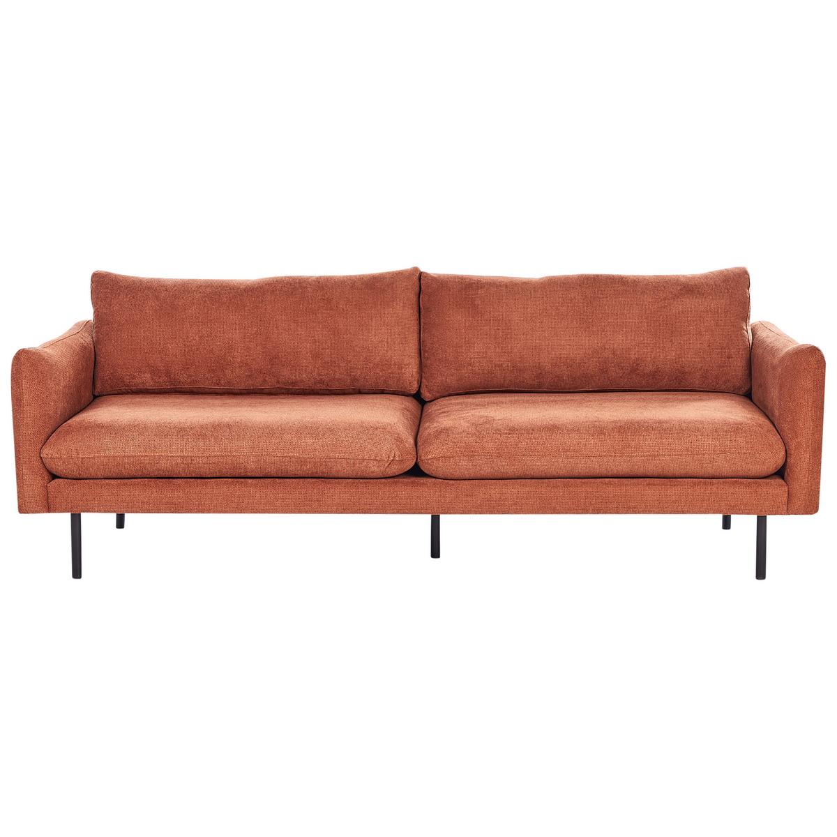 SOFA-SET 4-Sitzer Chenillegewebe Goldbraun Vinterbro - Goldfarben/Schwarz, Textil (220/85/85cm) - Beliani