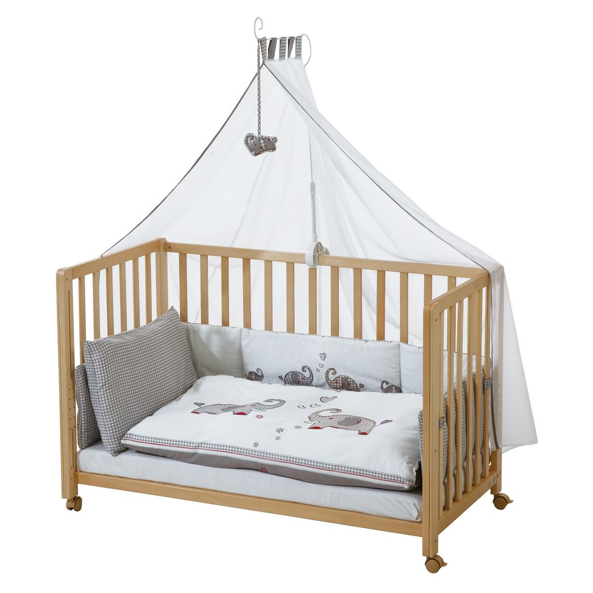 BABYBETT Jumbo twins grau 5er-Set 60 x 120 cm - Naturfarben/Grau, Holzwerkstoff (60/120cm) - Roba