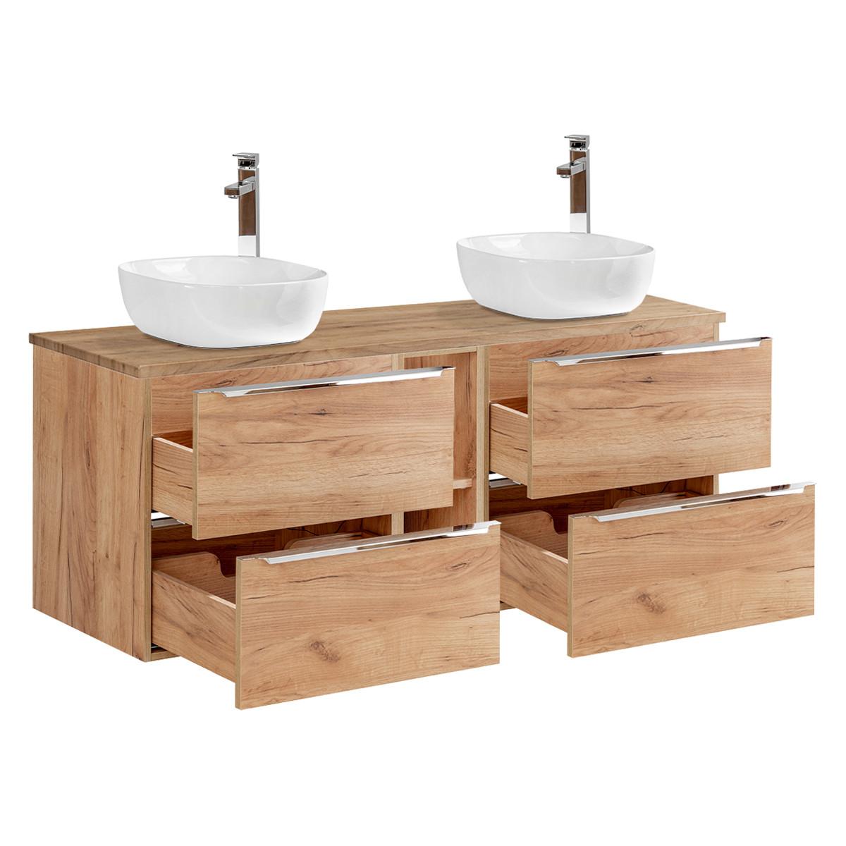 DOPPELWASCHTISCH 140.4cm April Holz - Braun, Holzwerkstoff (140.4/59/46cm) - Petits-meubles
