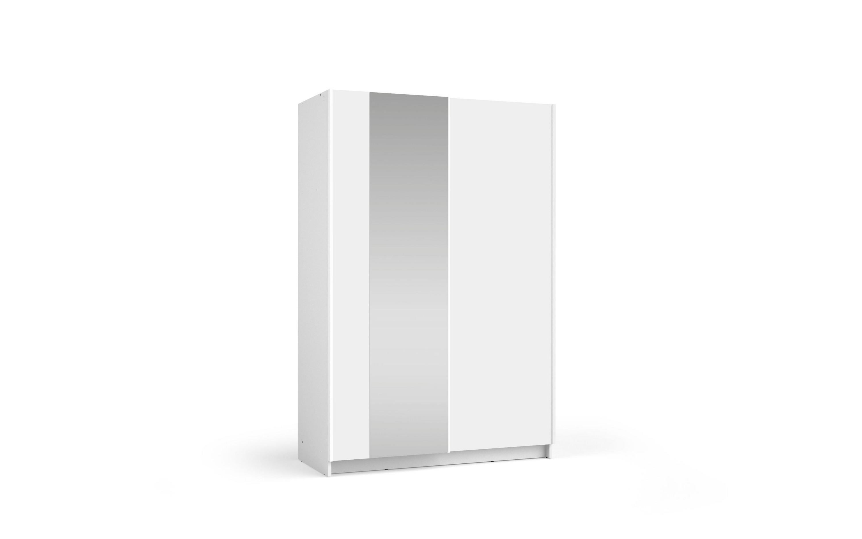 SCHWEBETÜRENSCHRANK CERON 120/182/54,6cm 2-türig mit Spiegel Weiß - Weiß, Holzwerkstoff (120/182/54.6cm) - MASSENO