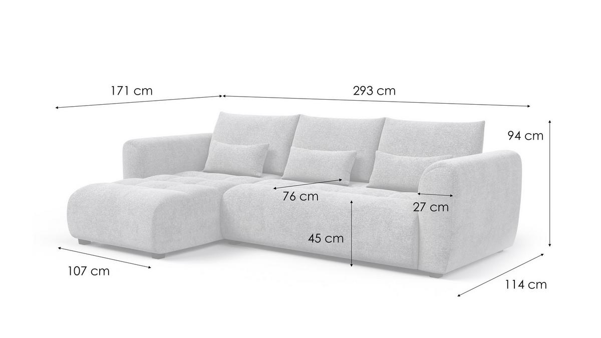 ECKSOFA SORENO 4-Sitzer, dunkelblau - Schwarz/Dunkelblau, Holz/Textil (293/171cm) - Wozimo