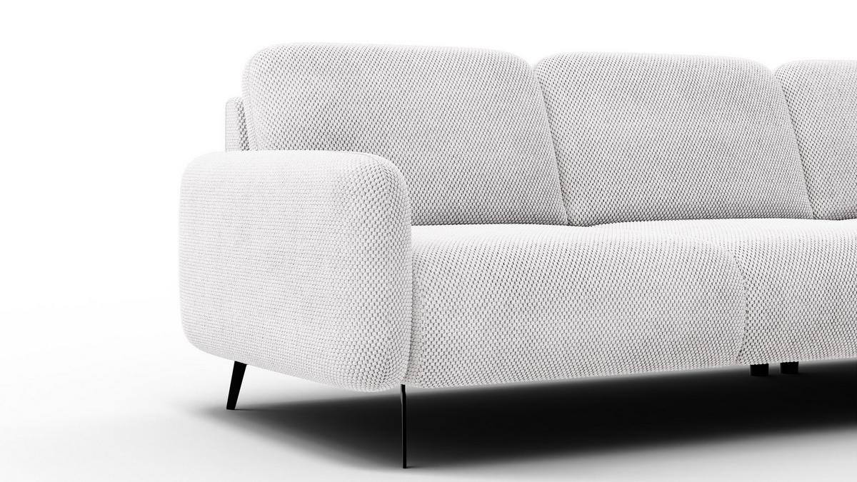 ECKSOFA FEBE 4-Sitzer rechts, creme - Creme/Schwarz, Holz/Textil (264/157cm) - Wozimo