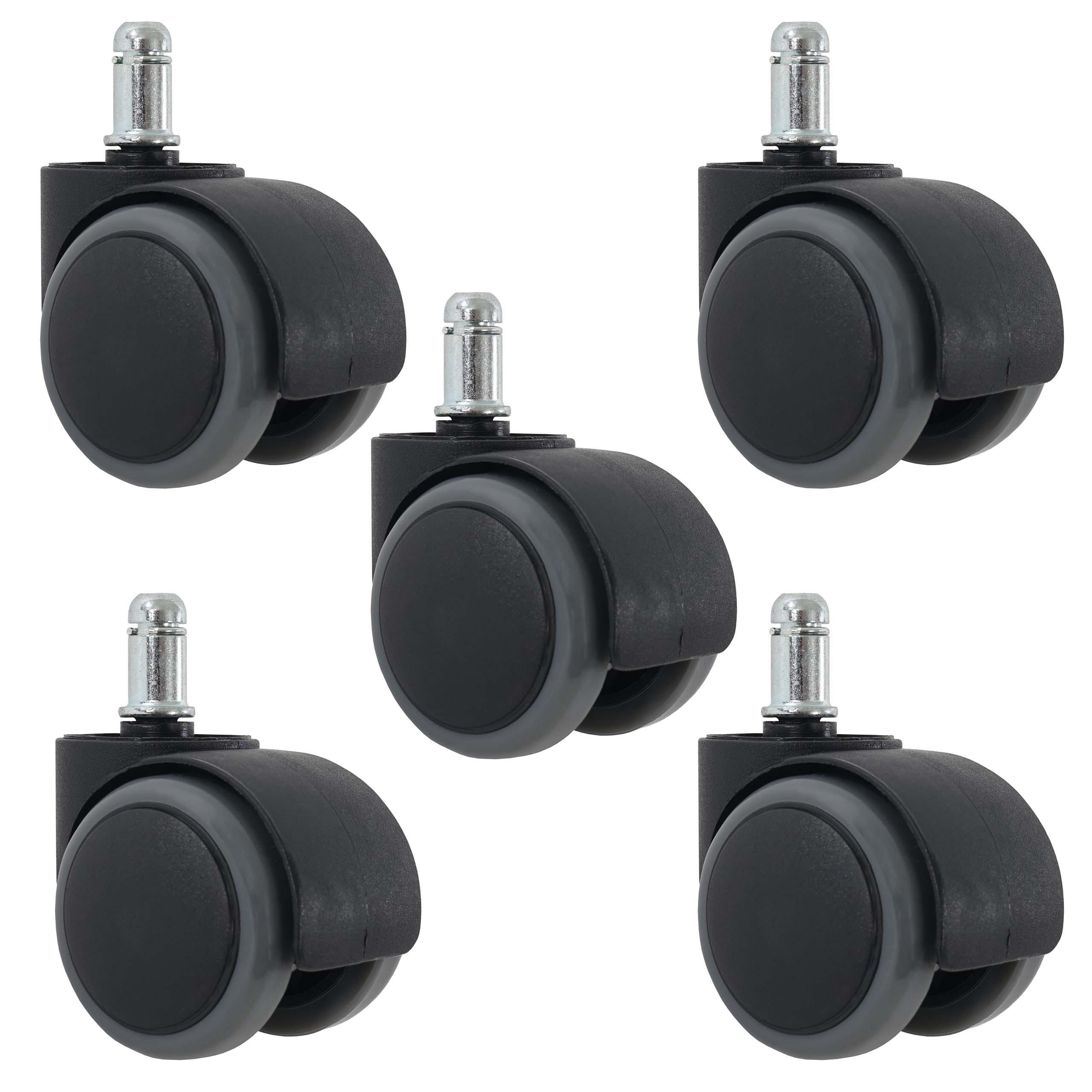 HARTBODENROLLEN 5ER SET Schwarz, Grau 5er-Set - Schwarz/Grau, Metall (1/1/1cm) - MCW