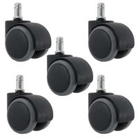 HARTBODENROLLEN 5ER SET Schwarz, Grau 5er-Set - Schwarz/Grau, Metall (1/1/1cm) - MCW