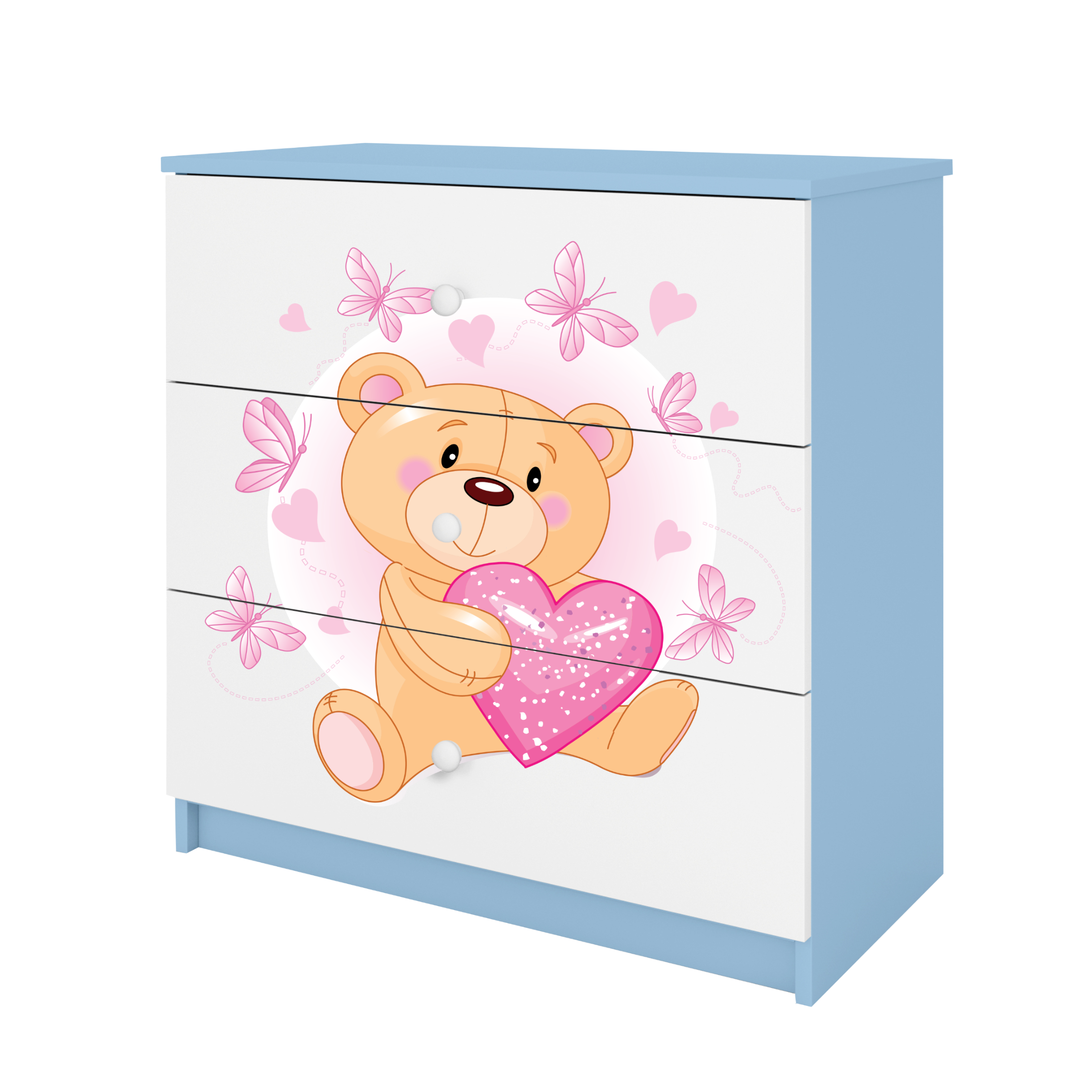 KOMMODE Babydreams Teddybär II 81/81/41 - Blau, Holzwerkstoff (81/81/41cm) - RAUMHIRSCH FURNITURE