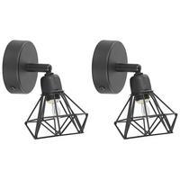 WANDLEUCHTE 2er-Set Erma 16/10/16 cm - Schwarz, Metall (10/8/16cm) - Beliani