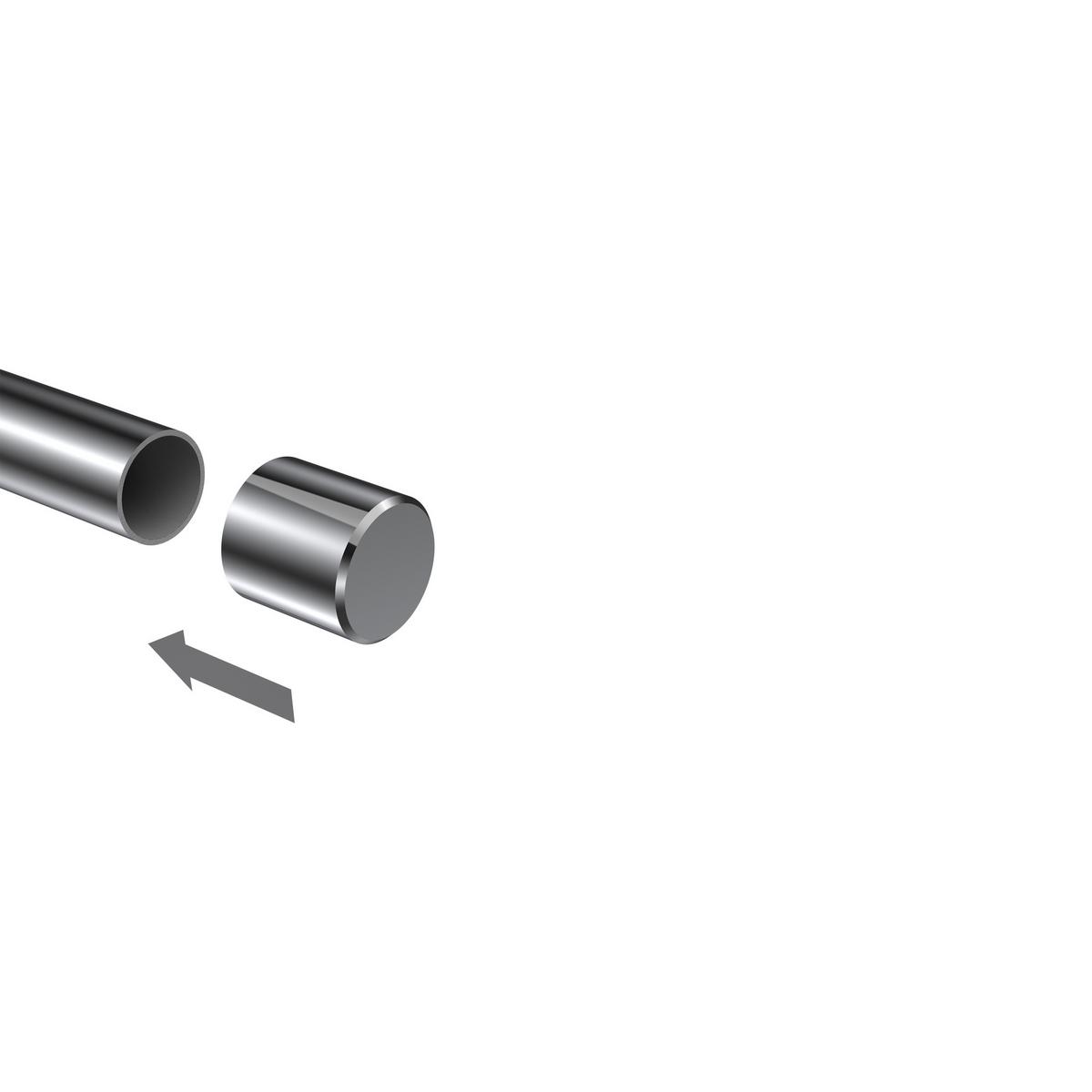 ENDSTÜCKE FÜR GARDINENSTANGEN 20 mm Ø, Santo Chrom, Packung 2 Stück - Chromfarben, Metall (2.5/2.5/2.5cm) - INTERDECO
