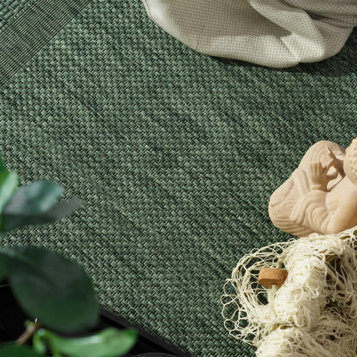 OUTDOORTEPPICH, mit Bordüre, aus Polypropylen, Grün, 120 x 160 cm - Grün, Textil (120/160cm) - KADIMA DESIGN