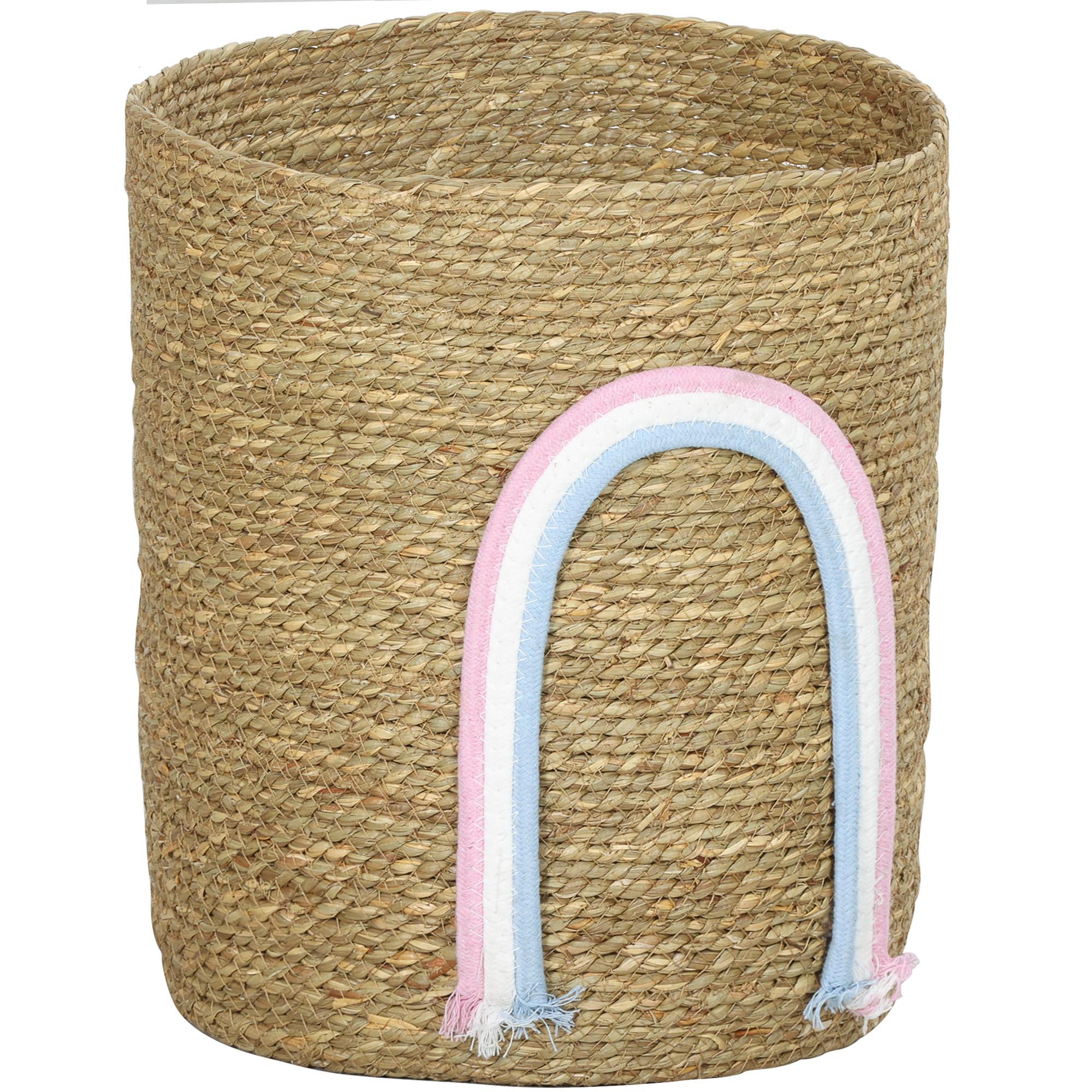 AUFBEWAHRUNGSKORB Seegras Baumwollseil Naturholz - Naturfarben, Naturmaterialien (30/35/30cm) - HOMCOM