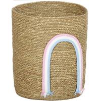 AUFBEWAHRUNGSKORB Seegras Baumwollseil Naturholz - Naturfarben, Naturmaterialien (30/35/30cm) - HOMCOM