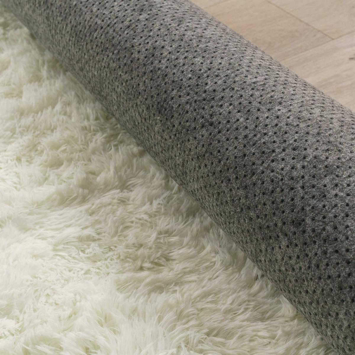 HOCHFLORTEPPICH, einfarbig, aus Polyester, Weiß, Ø 80 cm - Weiß, Textil (80/80cm) - KADIMA DESIGN