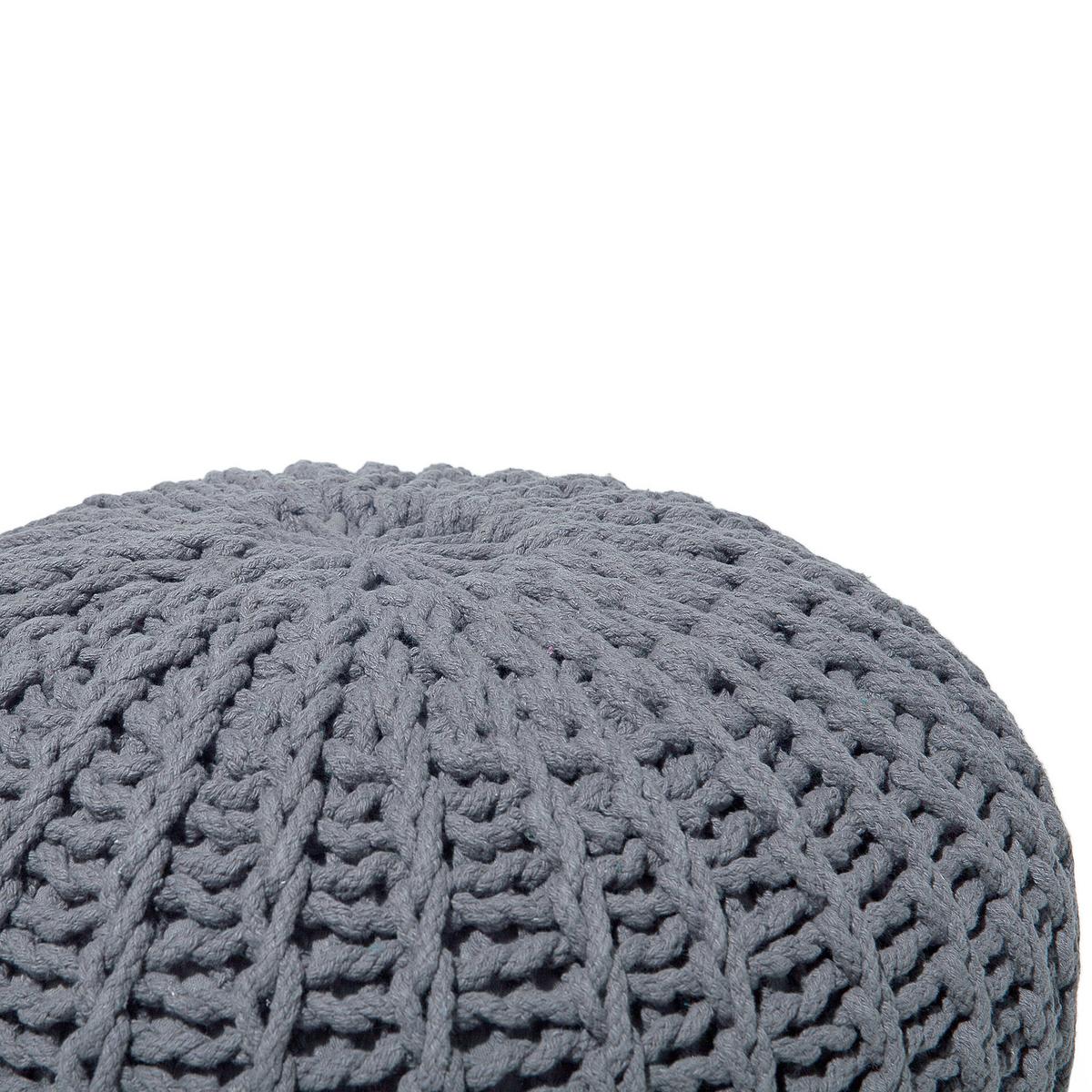 POUF Conrad 50/50/35 cm - Grau, Naturmaterialien/Textil (50/35/50cm) - Beliani