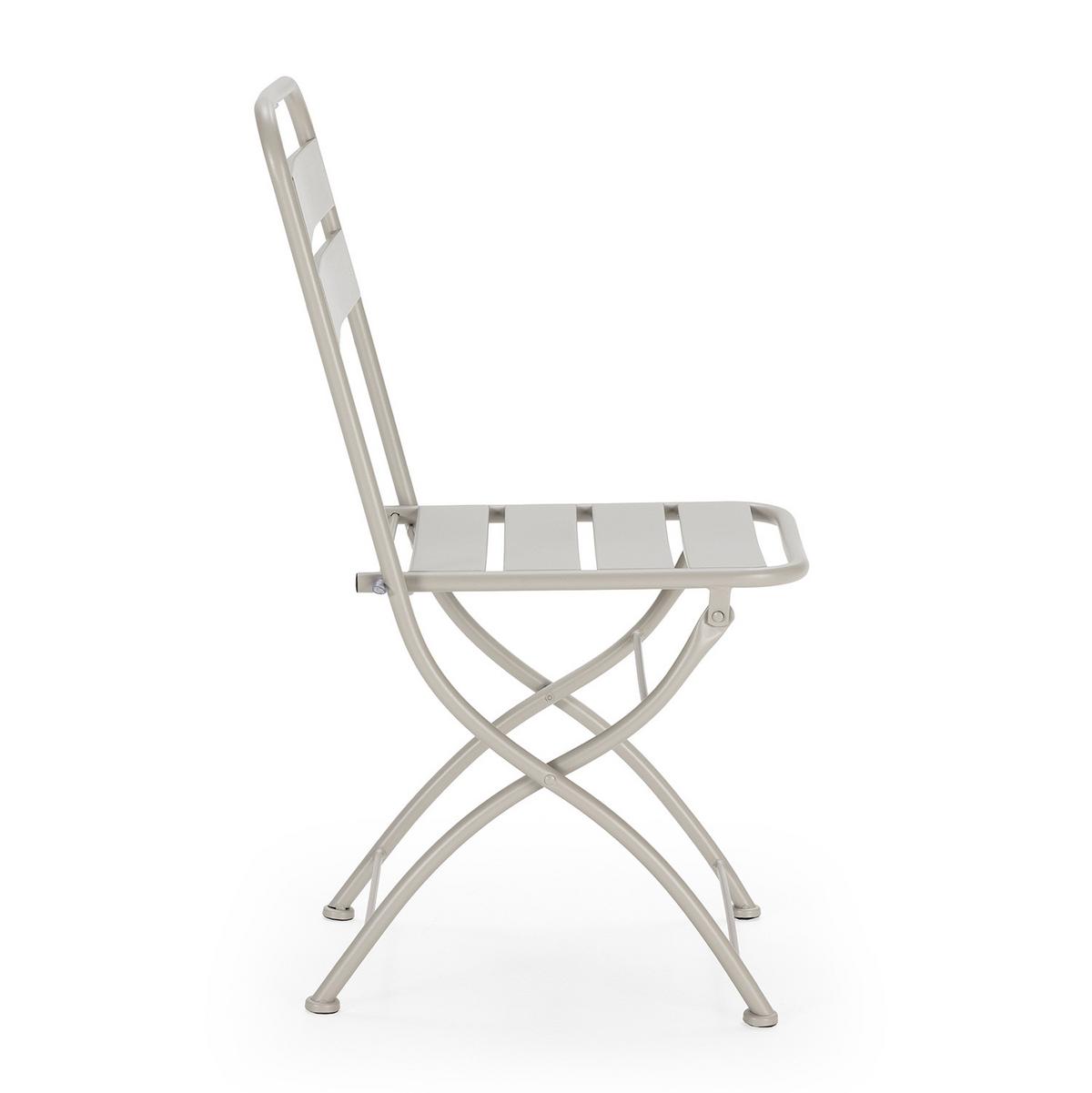 GARTENKLAPPSTUHL-SET Perla Metall - Grau, Metall (42/88/50cm) - VS Venta-stock