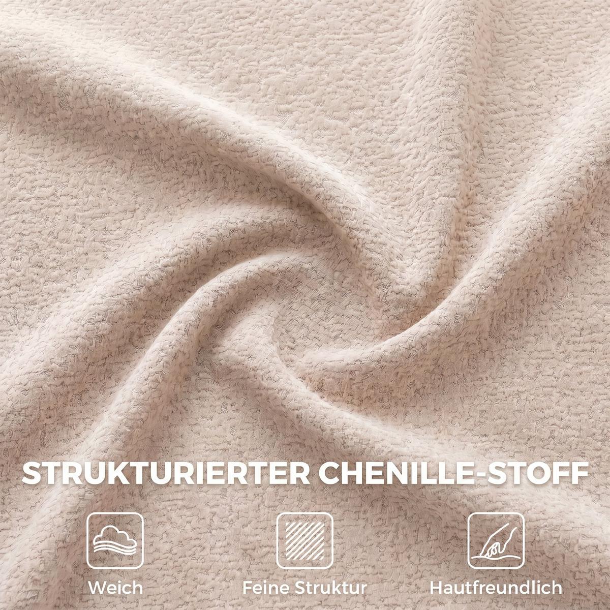 3-SITZER-SOFA Chenille Beige - Beige, Textil (93/83/225cm) - HOMCOM