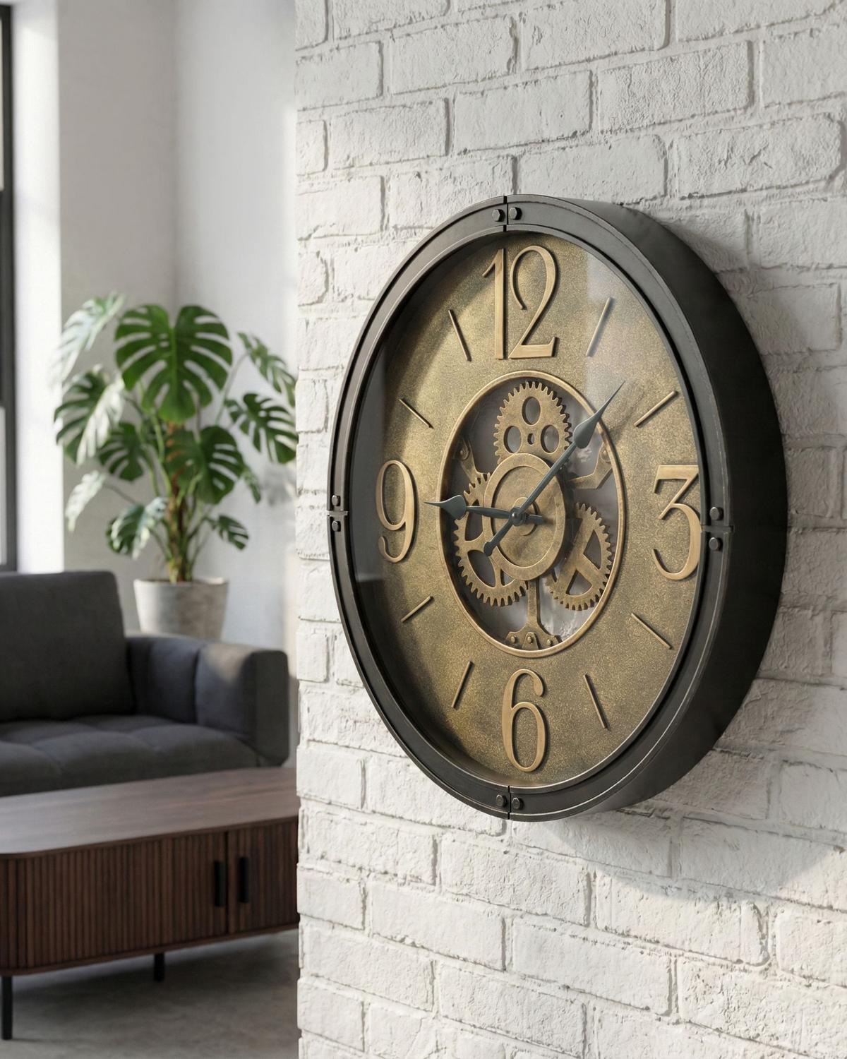 WANDUHR 50 cm Schwarz Albacete - Schwarz, Kunststoff (50/50/5cm) - Beliani
