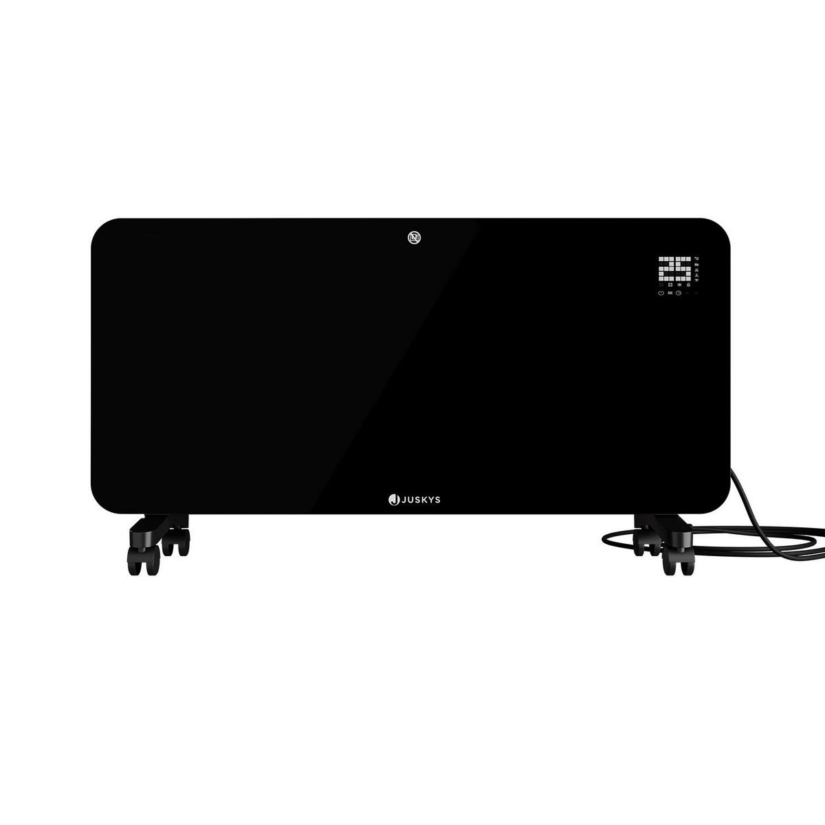 GLASHEIZUNG Schwarz 2000W - Schwarz, Glas (82/42/24cm) - Juskys