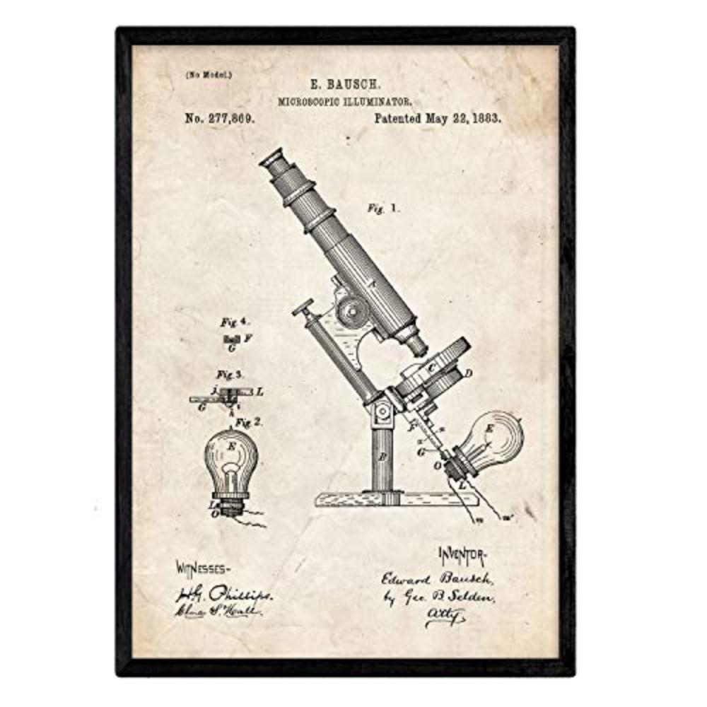 POSTER Lichtmikroskopie Patent A3 Rahmenlos - Klar, Papier (29.7/5/42cm) - Nacnic