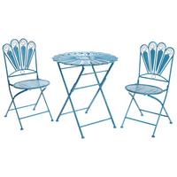 BISTRO-SET klappbar Metall Blau Pavia - Blau, Metall - Beliani