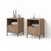 NACHTTISCH Aterno Viking Oak 2er Set - Eichefarben, Holzwerkstoff (40/55/38.1cm) - Livinity®