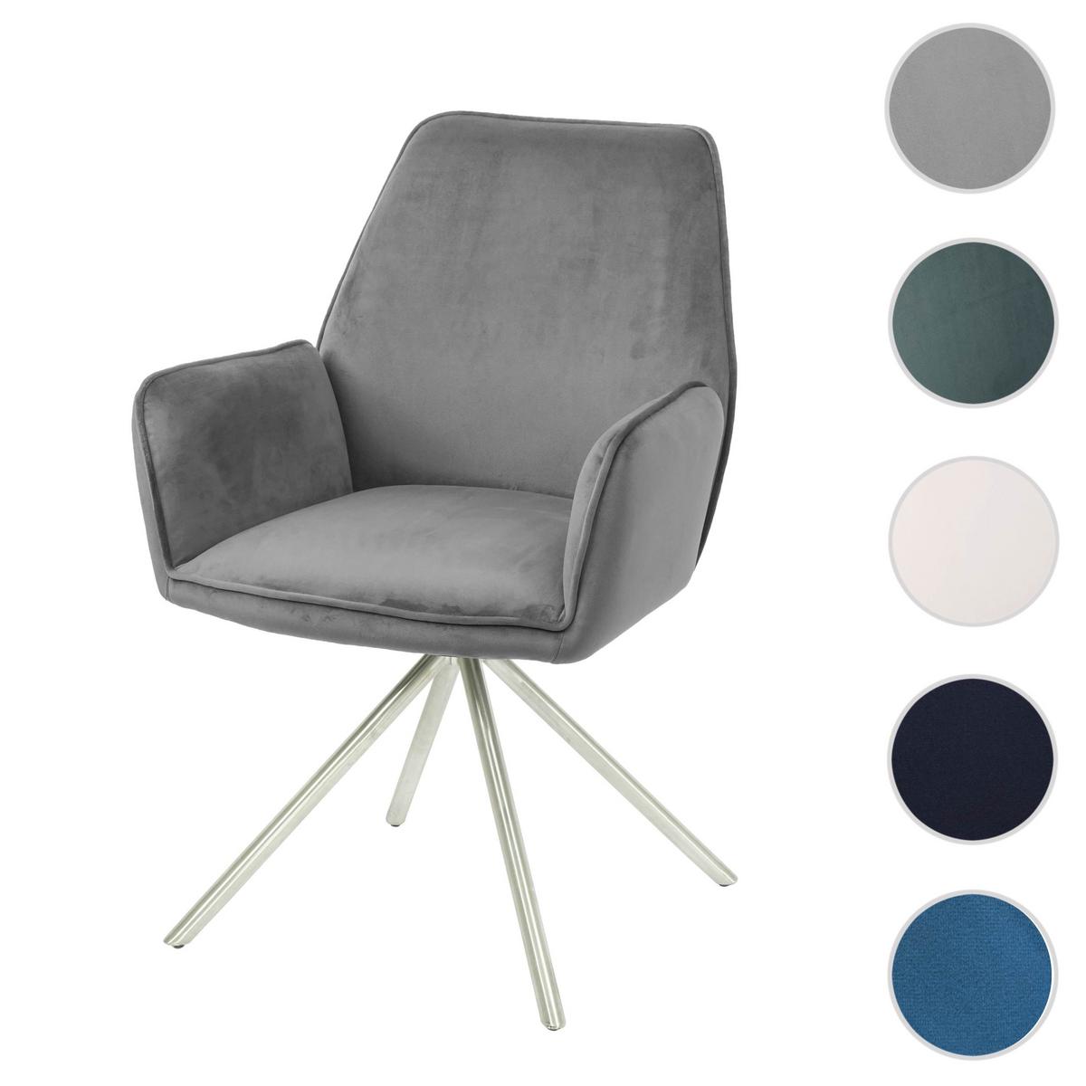 ESSZIMMERSTUHL Anthrazit, Silber - Dunkelgrau/Anthrazit, Textil (60/86/60cm) - MCW