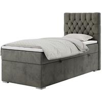 BOXBETT PERA 90/200 Dunkelgrau Velvet - H3 - Rechts Seite - Dunkelgrau, Holz/Textil (90/200cm) - MKS