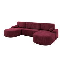 WOHNLANDSCHAFT mit Schlaffunktion und Bettkasten LIRA-U - 335x172x89 Bordeauxrot - Bordeaux, Holzwerkstoff/Textil (335/89/172cm) - ALTDECOR