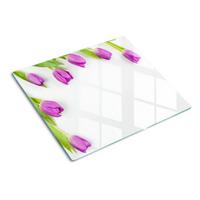 GLASPLATTE 60x52 cm Lila Tulpen - Lila, Glas (60/0.4/52cm) - TULUP