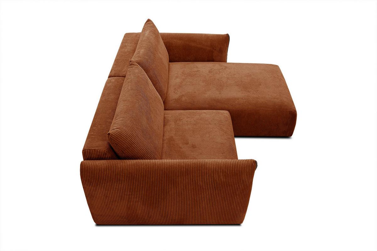 ECKSOFA TAUER 3-Sitzer, orange - Schwarz/Orange, Holzwerkstoff/Kunststoff (206/173cm) - Wozimo
