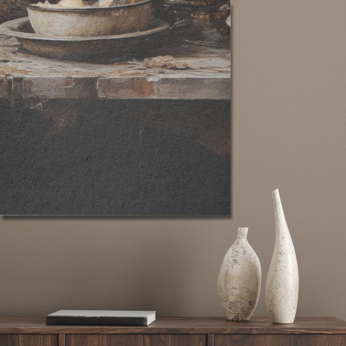 AKUSTIKBILD Stilleben - Blumen - Blumenstrauß - Vase - Wein Wanddeko 70x100 cm - Schwarz, Kunststoff (70/100/0.9cm) - MuchoWow