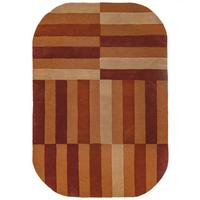 WOLLTEPPICH handgetuftet LUNAN, Blockstreifen, Terrakotta, 140 x 200 cm - Orange, Textil (140/200cm) - KADIMA DESIGN