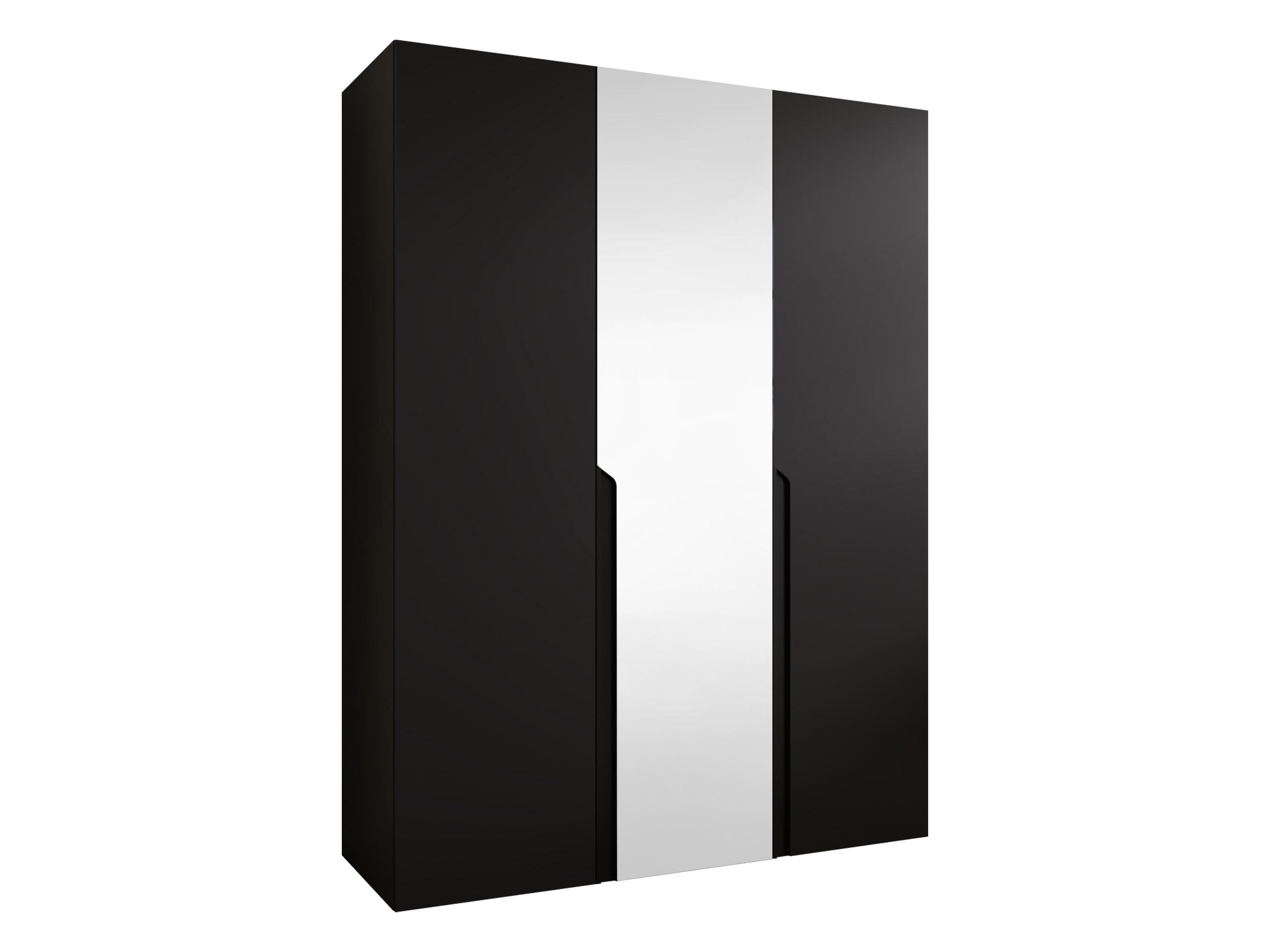 DREHTÜRENSCHRANK Mila II 150 - Schwarz, Holzwerkstoff/Kunststoff (150/202/52cm) - MIRJAN24