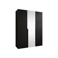 DREHTÜRENSCHRANK Mila II 150 - Schwarz, Holzwerkstoff/Kunststoff (150/202/52cm) - MIRJAN24