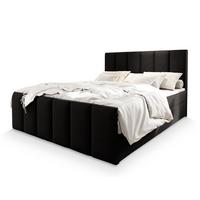 BOXBETT LAGO 180x200 cm mit Matratze und Topper - Schwarz - Schwarz, Holz (180/200cm) - MASSENO