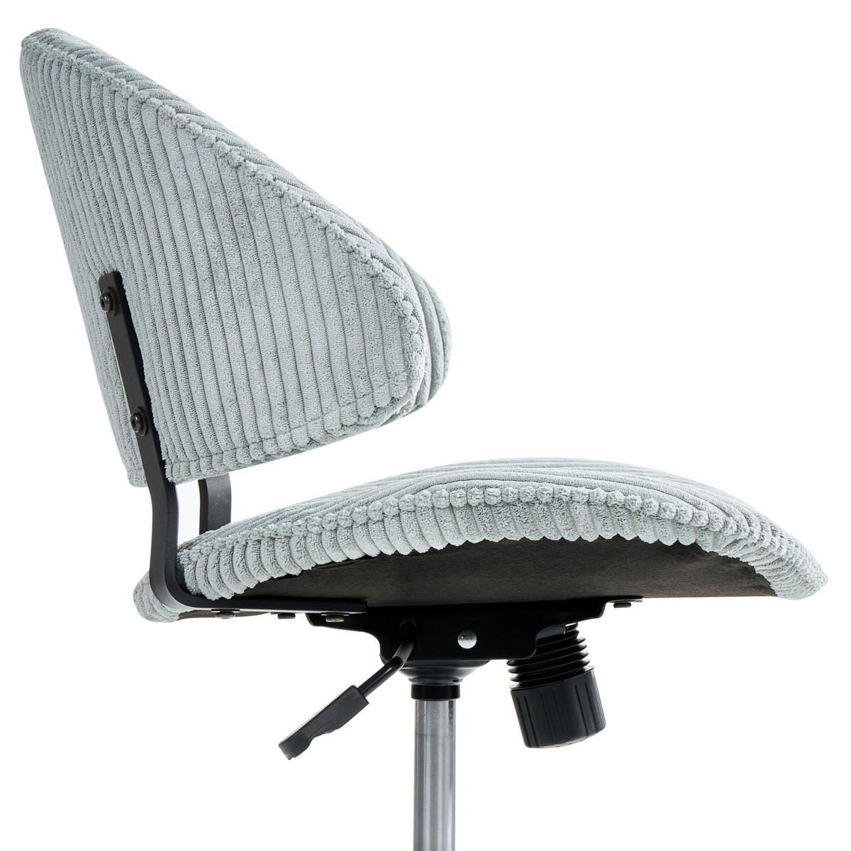BÜROSTUHL Cord Hellblau Kiana - Hellblau, Textil (55/74/55cm) - Beliani