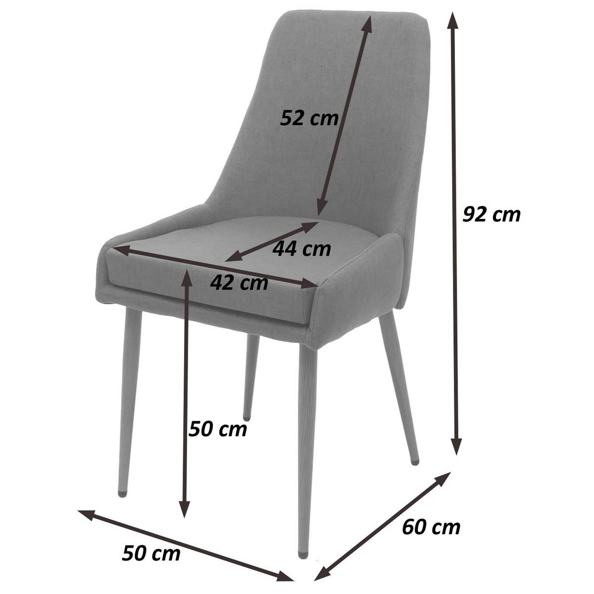 ESSZIMMERSTUHL Hellgrau 6er-Set - Hellgrau/Grau, Textil (50/92/60cm) - MCW
