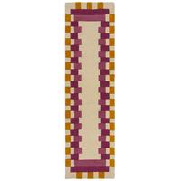 WOLLTEPPICH WENSUM, geometrisch, Rosa-Gelb, 60 x 230 cm - Rosa, Textil (60/230cm) - KADIMA DESIGN