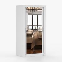 KLEIDERSCHRANK Milan 100 cm, 100/200/64, 2-türig, weiß - Weiß, Holzwerkstoff (100/200/64cm) - imoebel24