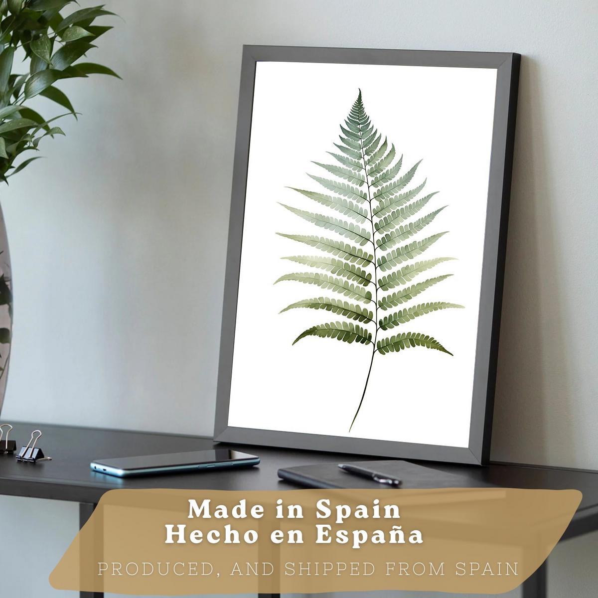 POSTER 3er Bilder-Set Wandbilder Botanisch Grün modern Wohnzimmer Deko, Schlafzimmer, Küche, Badezimmer Schwarzer Rahmen A4 - Schwarz, Papier (29.7/1/21cm) - Nacnic