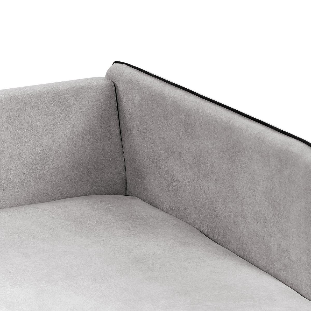 3-SITZER-ECKSOFA Samtstoff Hellgrau Altan - Hellgrau, Textil (268/157cm) - Beliani