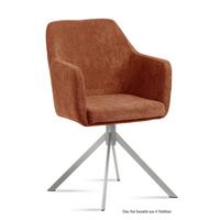 ARMLEHNSTUHL (6er-Set) Dorrie 57x87x60 Edelstahl/Cognac - Edelstahlfarben/Cognac, Kunststoff (60/87/57cm) - 58aufmkessel