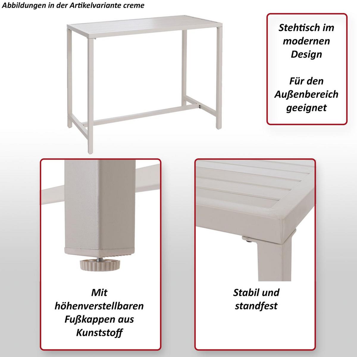 STEHTISCH eckig Green - Grün, Metall (65/130/105cm) - MCW