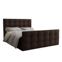 BOXBETT Orchido 140/200 cm in Braun – mit Bettkasten + TOPPER - Schwarz/Braun, Holz/Holzwerkstoff (140/200cm) - AX Living